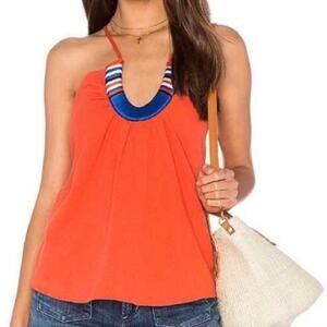 Piper Burnt Orange Saltillo Horseshoe Strappy Tank XS